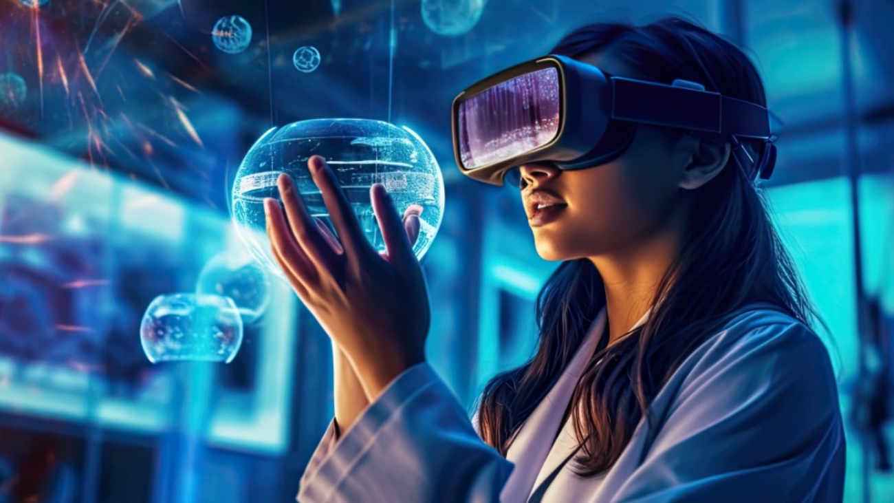 scientist-female-wearing-vr-headset-interacting-with-virtual-reality-science-lab-interacting-with-virtual-reality-science-chemistry-technology-generative-ai